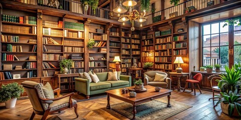 Cozy bookshop with vintage decor and shelves of books , Brick Lane, London, bookstore, cozy, vintage, decor