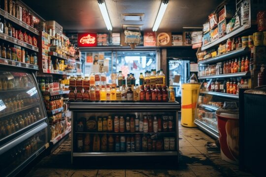Interior of a New York bodega