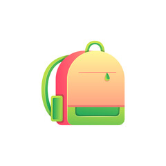 School bag minimalist vector illustration ,simple transparent graphic element .Isolated on white background