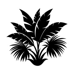 Palm Leaves Silhouette Illustration isolated on white background