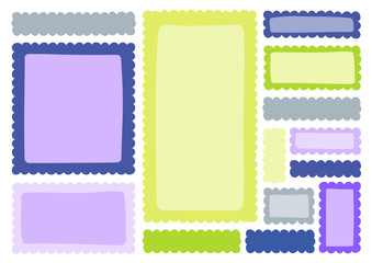 green purple blue cloud element hand drawn organizing notes