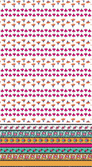 Ethnic Seamless pattern with flowers on a white background. Vector illustration.