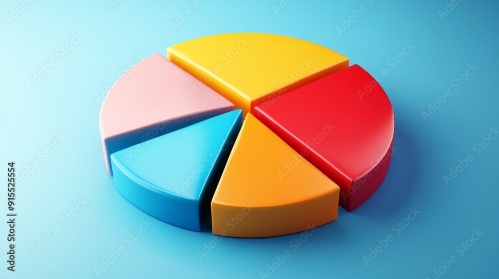 Aufkleber A colorful pie chart with 3D effects, providing a visually appealing representation of statistical data.