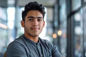 Fototapeta premium Portrait of a young male software engineer