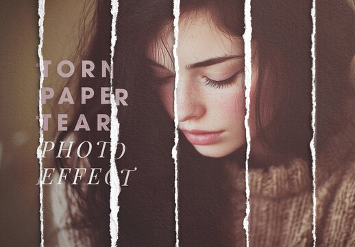 Torn Paper Tear Photo Effect Layout