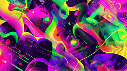 Abstract colorful background vibrant glowing green pink