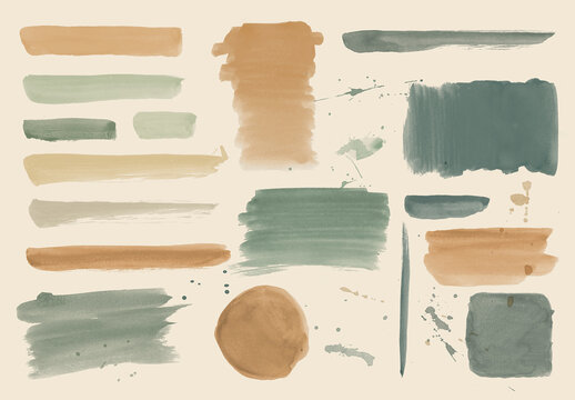 Watercolor Splashes and Strokes