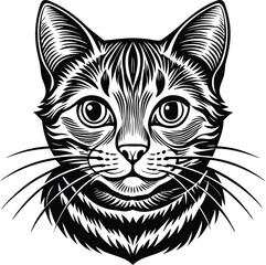 cat head silhouette vector illustration