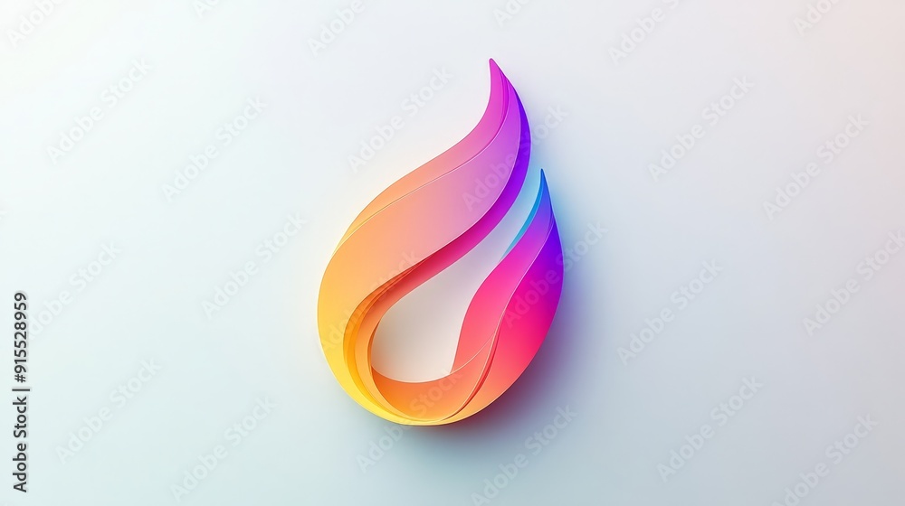 Fototapete develop a beautiful logo with fluid color changes on a white canvas, showcasing modern sophisticatio