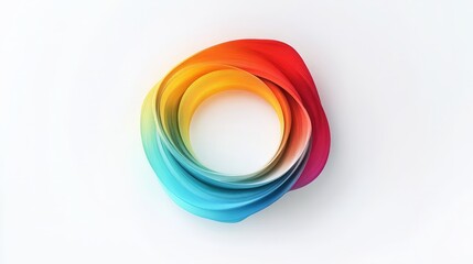 Develop a color-changing logo on a clean white backdrop, emphasizing fluid motion and sleek, contemporary elements