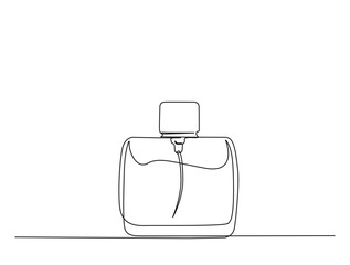 Continuous one line drawing of perfume bottle. Trendy perfume bottle single line vector illustration.