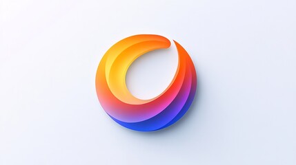 Develop a unique and beautiful logo with shifting colors on a white backdrop, combining contemporary style with smooth gradients