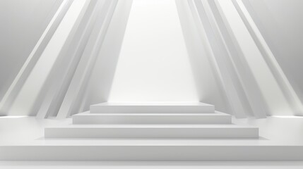 Minimalist White Geometric Architecture Background