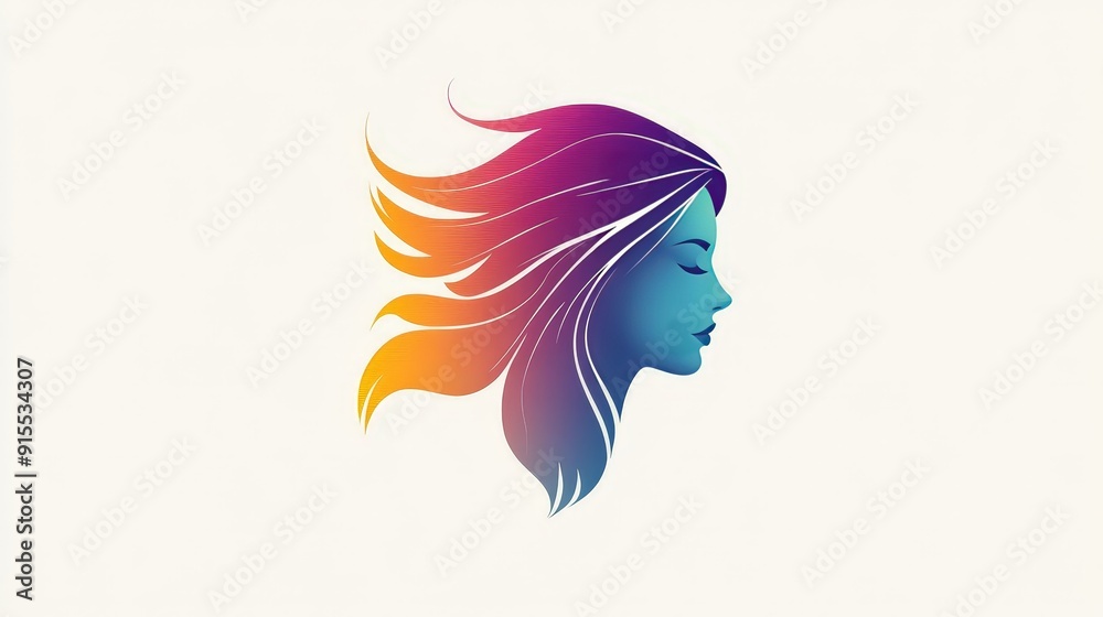Fototapete develop a visually appealing logo with fluid color shifts on a white backdrop, emphasizing a sleek a