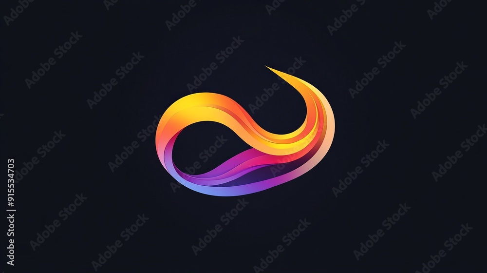 Fototapete develop a visually stunning logo with fluid color transitions on a black background. highlight moder