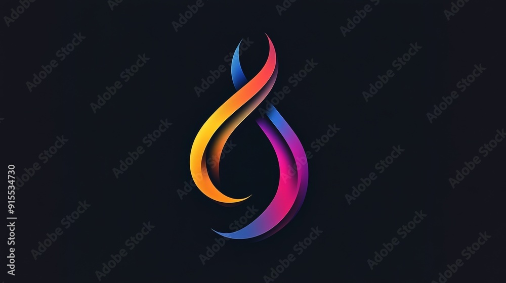 Fototapete develop a visually stunning logo with fluid color transitions on a black background. highlight moder