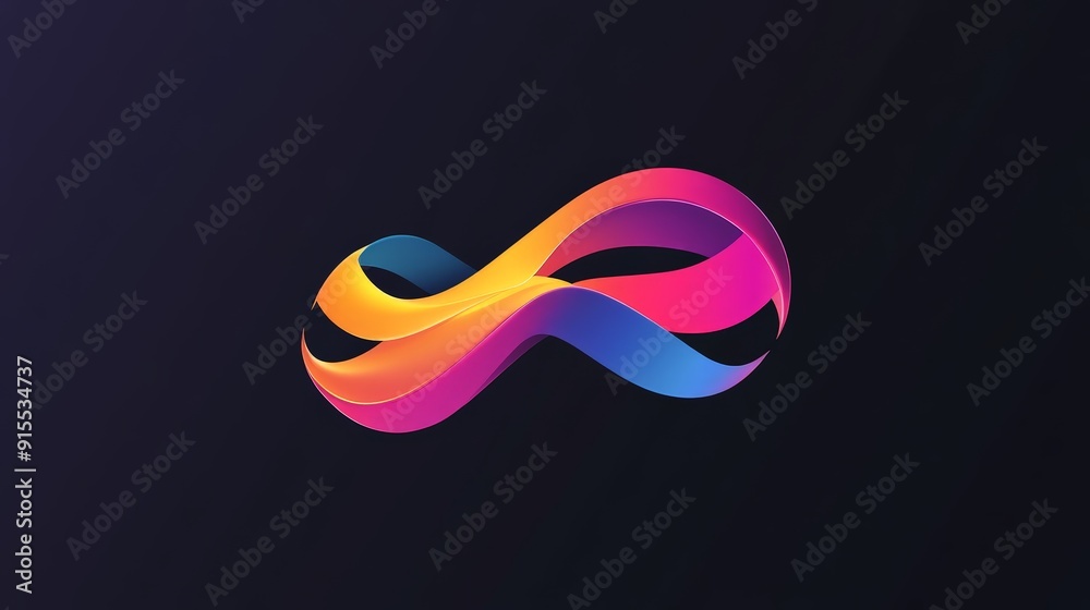 Fototapete develop a visually stunning logo with fluid color transitions on a black background. highlight moder