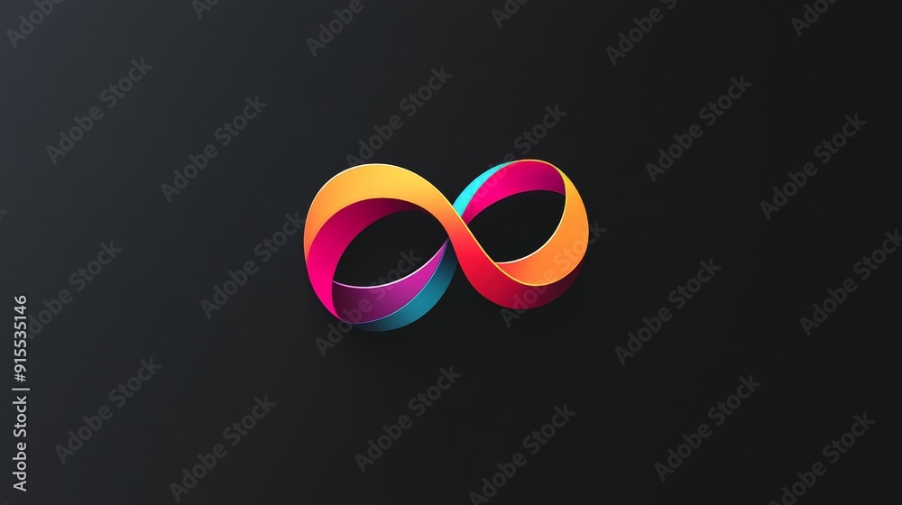 Fototapete develop an elegant color-changing logo on a black backdrop. incorporate smooth color shifts and inno