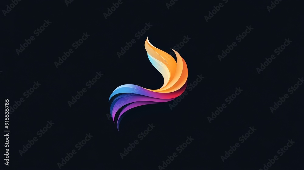 Fototapete Develop an eye-catching color-changing logo on a black backdrop. Emphasize dynamic transitions and sleek design elements for a polished and stylish effect