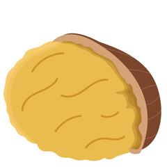 Roast Chestnut Peeled Illustration Isolated on White Background