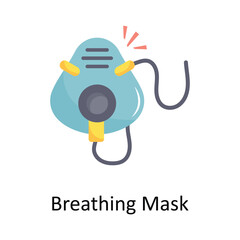 Breathing Mask Vector Flat Icon Design illustration Symbol on White background EPS 10 File