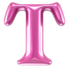 T Font Pink 3d Render