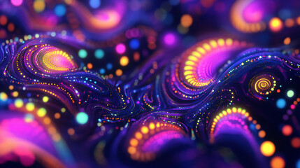 Abstract Fractal Background Pink Blue Vibrant Glowing