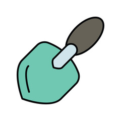 shovel color line icon with white background vector stock illustration