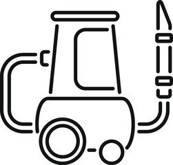 Line art icon of a vacuum cleaner for professional cleaning, perfect for websites and apps