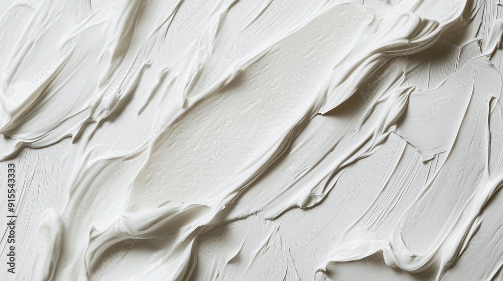 Poster creamy white texture with smooth and rough patterns created by spreading material