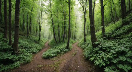 Fototapeta premium footpath in the forest