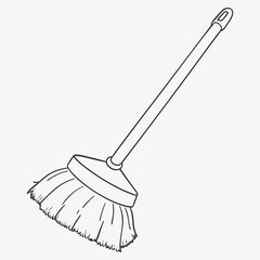 KITCHEN CLEANING BRUSH LINE ART