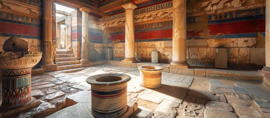 Ancient Minoan Palace Interior, Knossos, Crete