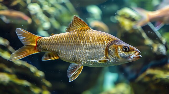 Air sacs in fish species helping them to control buoyancy in water, illustrating adaptation to air in aquatic environments, wildlife species air, buoyancy control