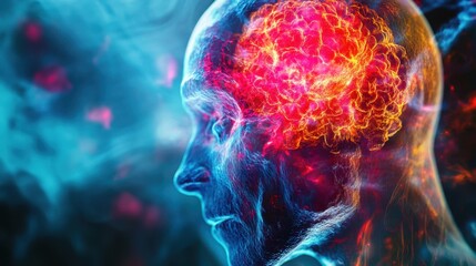 Fototapeta premium Abstract Visualization of Human Brain Activity