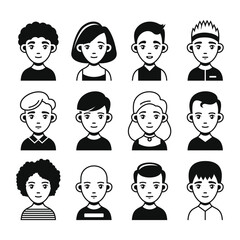 User Icons set on White Background. Vector