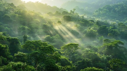 Forested landscape buffering temperature extremes, enhancing local energy efficiency, landscape efficiency temperature, natural temperature regulation