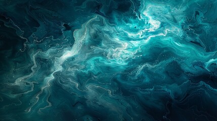 Veins of turquoise and aquamarine weaving through a canvas of oceanic blues.