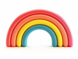 Obraz premium Rainbow Shaped Object on White Surface