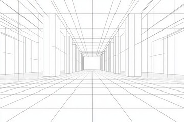 Fototapeta premium Embossed distorted square wireframe sticker on transparent background