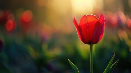Obraz premium Close-up of a red tulip in spring 