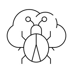 cloud virus line icon vector. cloud virus sign. isolated contour symbol black illustration