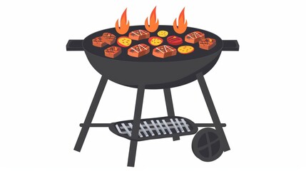 Delicious Grilled Food on a Barbecue Grill