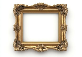 A rectangle with a vintage gold frame and a white background.