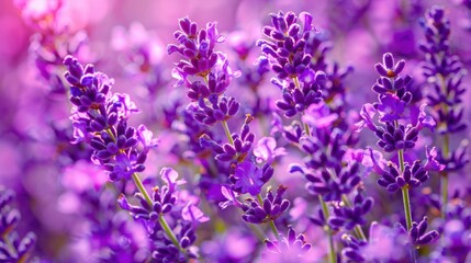 Obraz premium Enchanting Close-up of Lush Purple Lavender Blossom in Natural Light