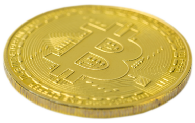 cryptocurrency golden coins - Bitcoin, Ethereum, Litecoin on white background. Virtual money concept..