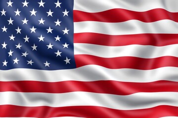 Fototapeta premium Elegant Display of the American Flag Gracefully Fluttering, Emblematic of Patriotism and the Cherished Ideals of Freedom