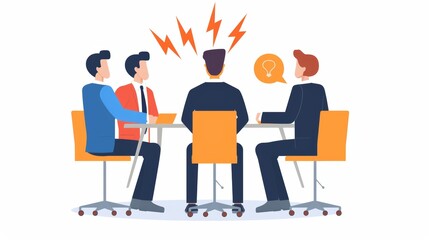 Business Meeting Illustration: Brainstorming for Success