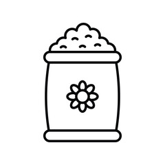 fertilizer line icon with white background vector stock illustration