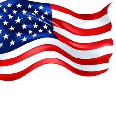 Obraz premium Elegant Display of the American Flag Gracefully Fluttering, Emblematic of Patriotism and the Cherished Ideals of Freedom